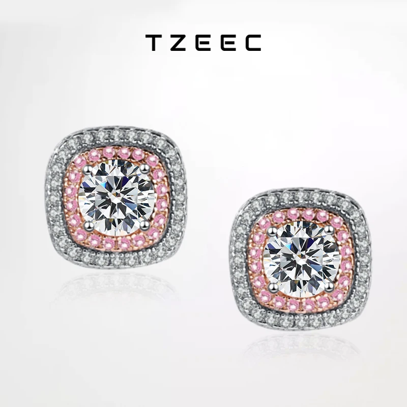 

Tezzc 0.5ct D Color Moissanite Stud Earrings For Women 925 Sterling Silver Sparkling Lab Diamond Wedding Earring Jewelry Gifts