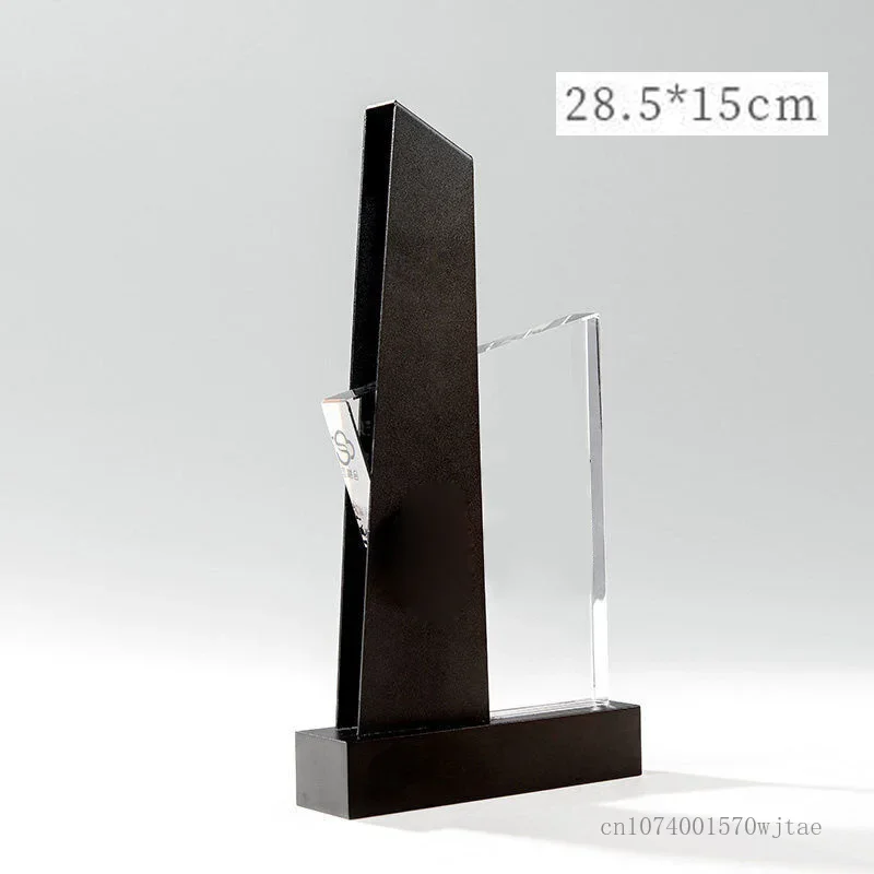 Customization Creative Art Metal Alumina Crystal Trophy Enterprise Excellent Employee Annual Meeting Award Engraving, Home Decor