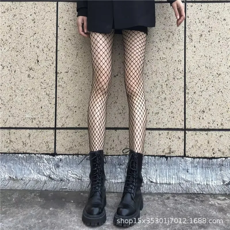 Fishnet Stockings Acrylic Hollow Out Sexy Girl Nightclub pantyhose Black White Socks Fashion Fish Net Stockings