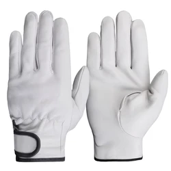 Premium Sheepskin Leather Work Gloves - Durable & Wear - Resistant for Safety and Versatility (WHITE)