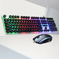 Gaming Keyboard and Mouse Gift Set - Punk Retro Style with High-Profile Keys & RGB Lighting - Image 2