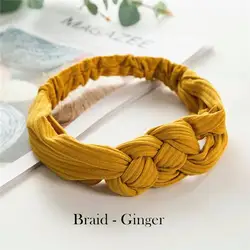 Elegant Vintage Knot Headband - Twisted Cotton Hair Accessory (Yellow)