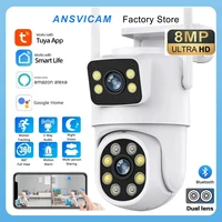 4K 8MP Tuya double objectif PTZ WIFI caméra Full HD double écran Ai humain suivi automatique extérieur 4MP sécurité vidéo Surveillance caméra 1