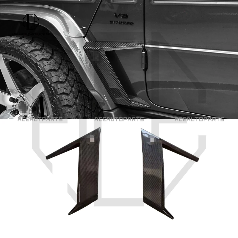 Per Mercedes Benz Classe G W463 G63 Amg Wagon Real Carbon Fiber Side Air Fender Vent Fins Trim