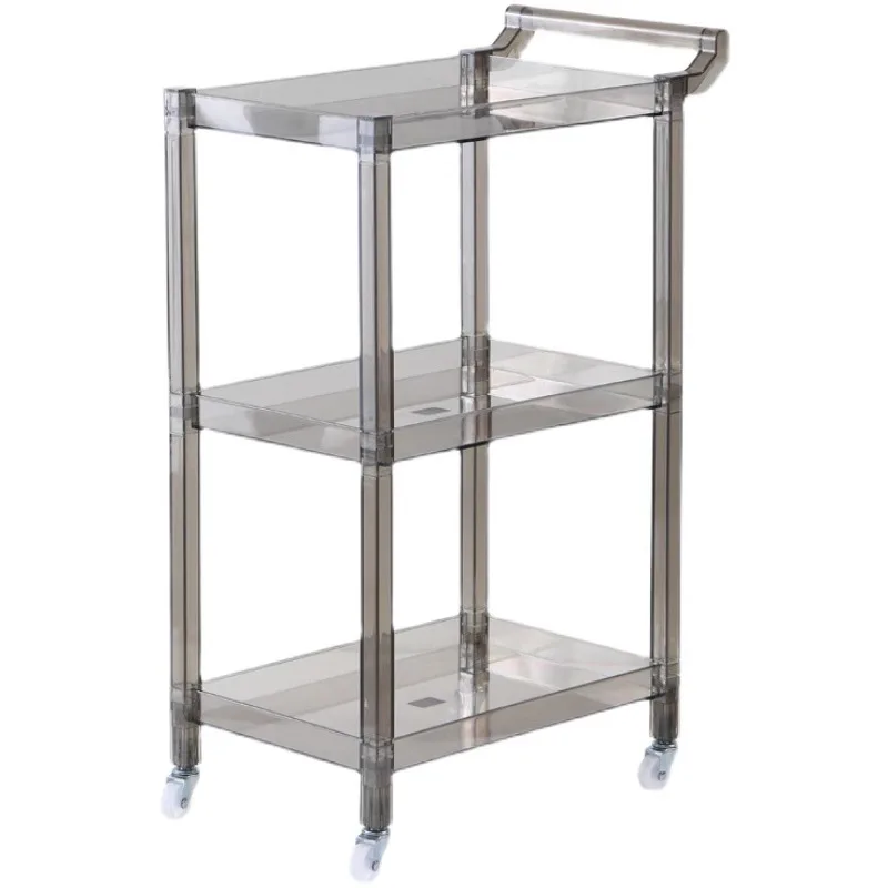 Nordic Plastic Trolley Cart Kitchen Storage Shelf Creativity Salon Trolley Manicure Medical Salon Furniture Kosmetik Wagen FYST