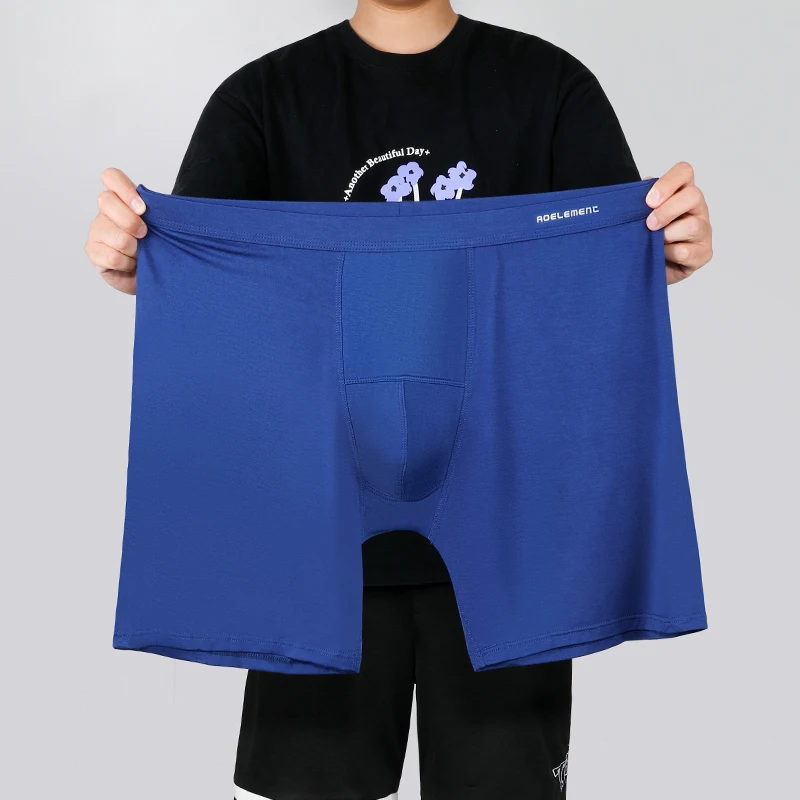 Men's Long Leg Boxer Briefs Anti-Chafing Breathable Modal Underwear Quick-Dry Sports Compression Shorts for Running & Workout