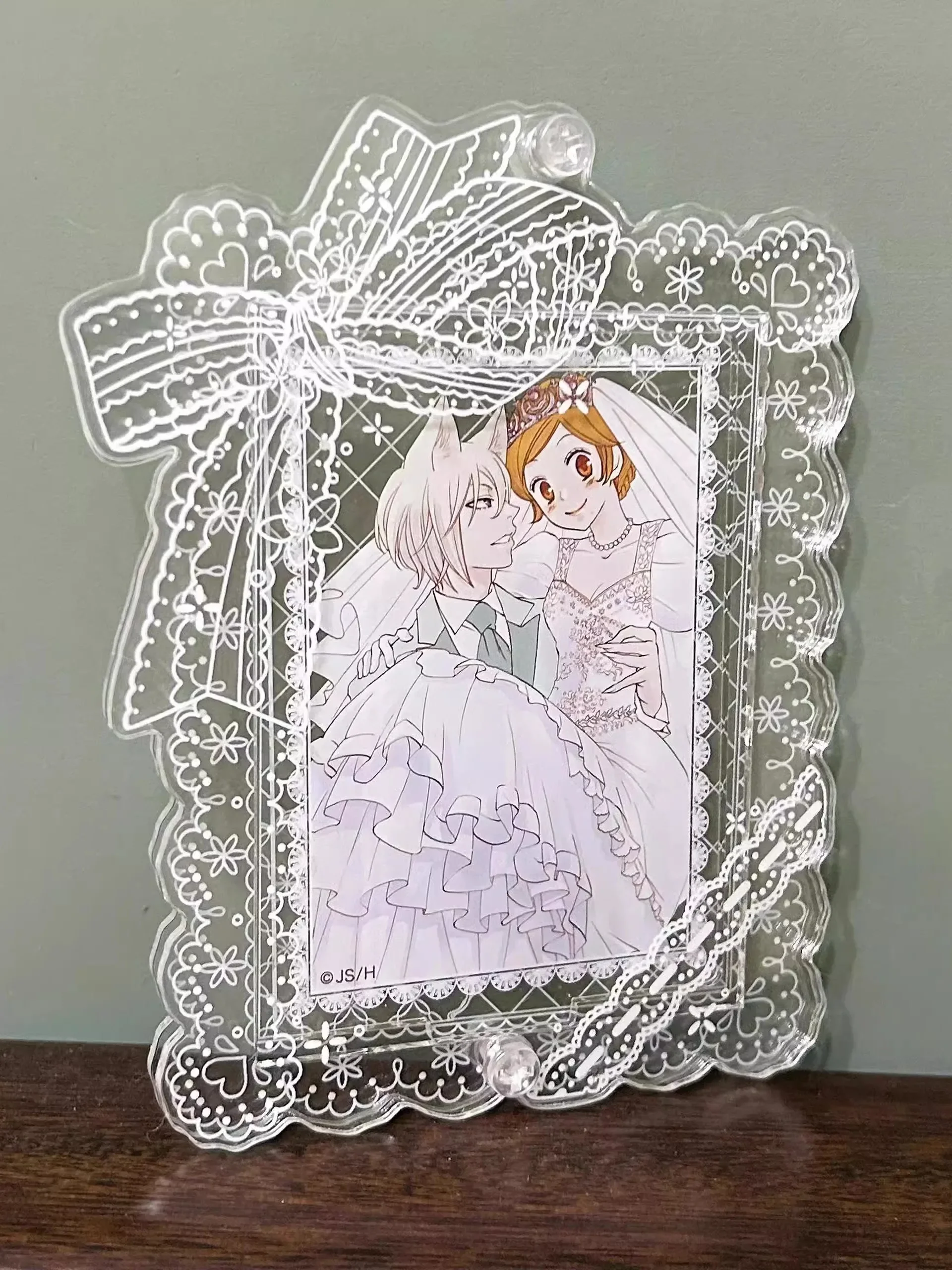 Lace Acrylic Frame Mini Photocard Holder Display Stand Brick