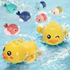 1Piece Baby Bath Toys Pool Beach Classic Chain Clockwork Water Toy Bathing Cute Duck Turtle Dolphin For Kids Water Playing Toys 2
