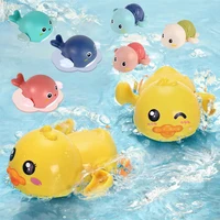 1Piece Baby Bath Toys Pool Beach Classic Chain Clockwork Water Toy Bathing Cute Duck Turtle Dolphin For Kids Water Playing Toys 2