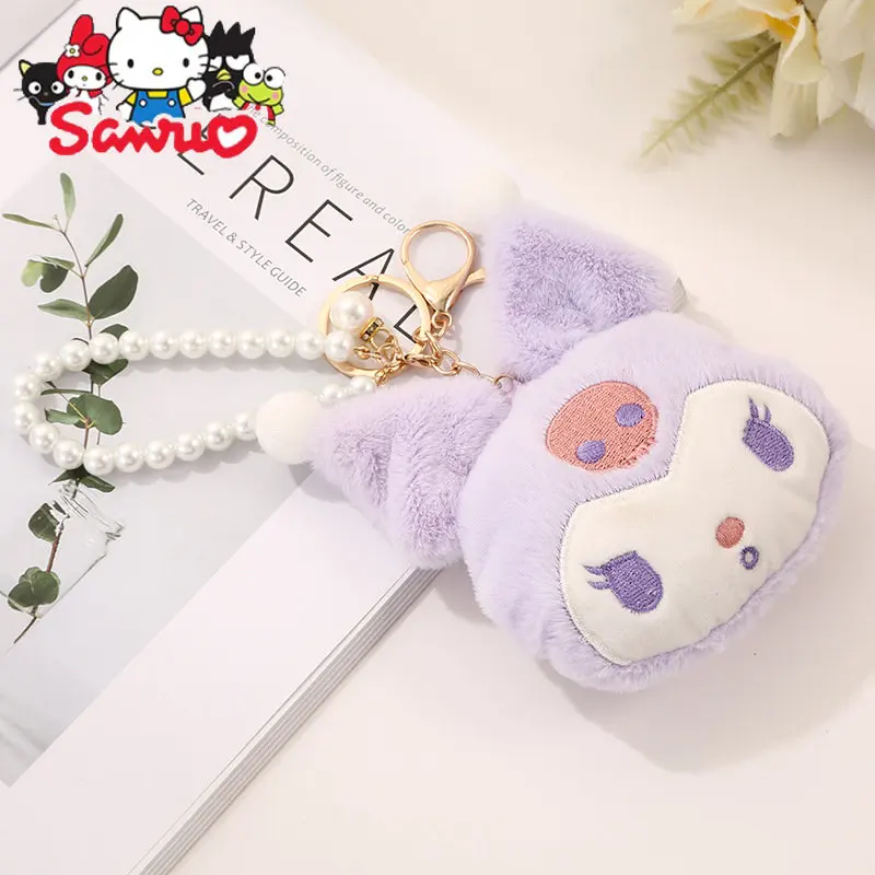 

1Pc Cartoon MINISO Melody Kuromi Hello Kitty Cinnamoroll Doll Pendant Keychain Birthday Key Buckle Gift Accessories 9.5*8.5cm