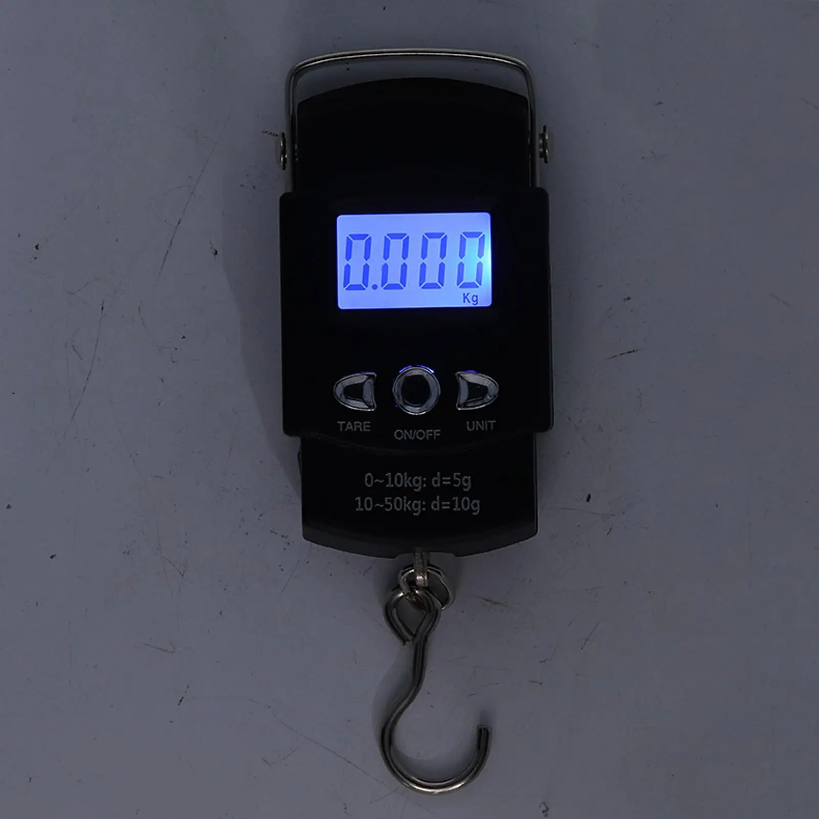 LCD Digital Hook Scale 50kg with 1m Tape Measure-Portable Fishing Tool for Easy Weighing & Measuring