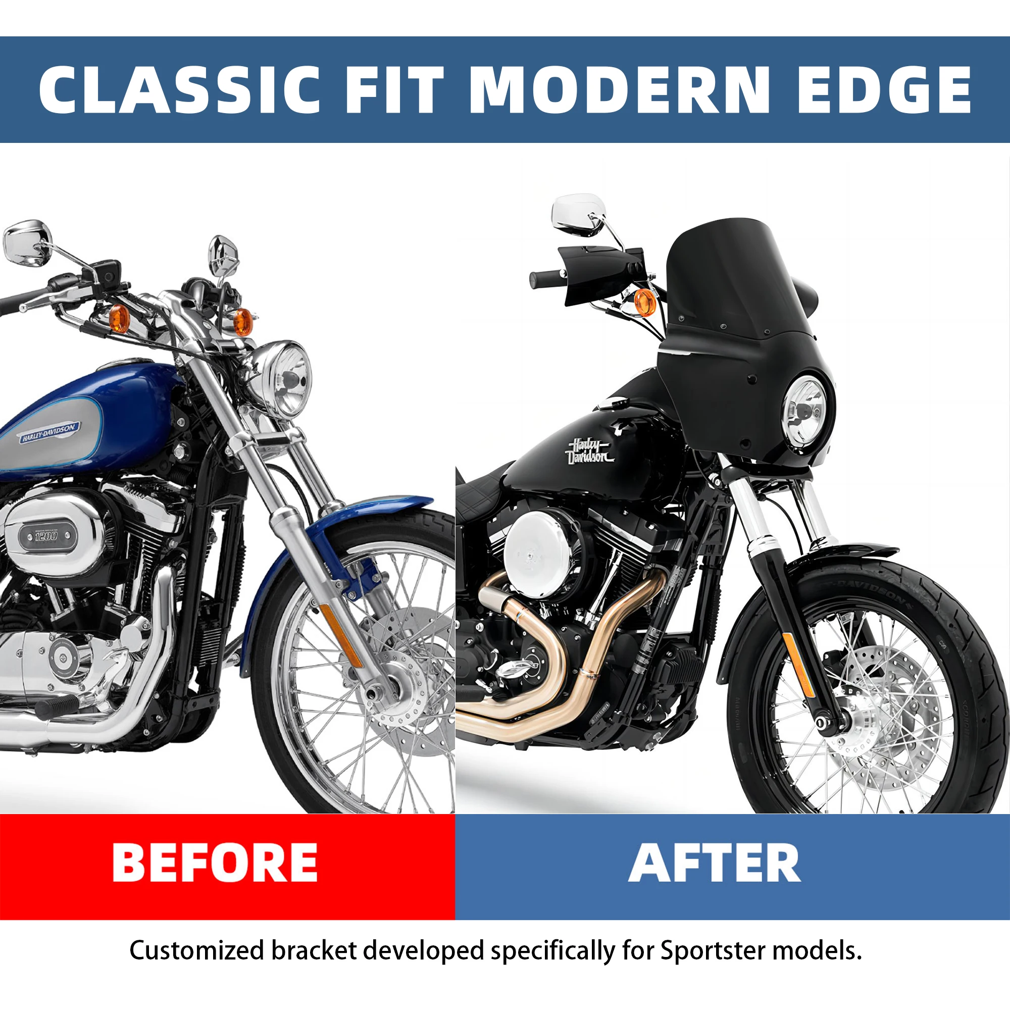 11 inch Motorcycle Front Fairing For Road Warrior Fairing For Harley Sportster 883 Iron 883 XL883N XL1200 motorcycle fairing