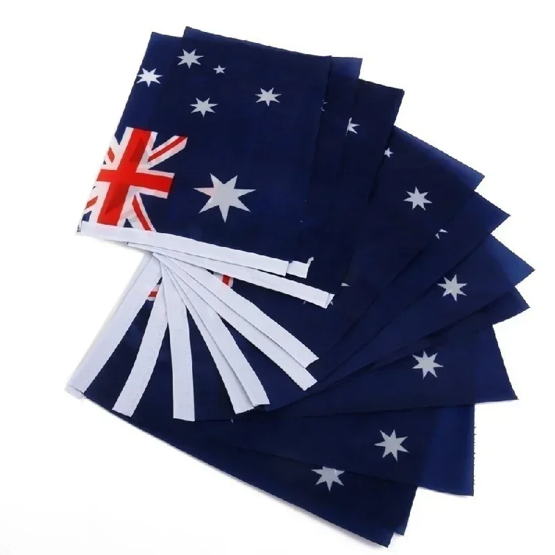 5/10pcs Hand Held Mini Flag Waving Australian National Flags Plastic Poles 21X14cm Australia Flag Ball Game Hand Cranked Flag