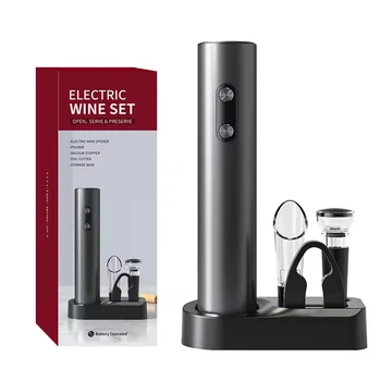 Electric Automatic Red Wine Opener Set Multifunction Wine Stopper, Wine Pourer, Electric Bottle Opener Gift Set for ins Style 1