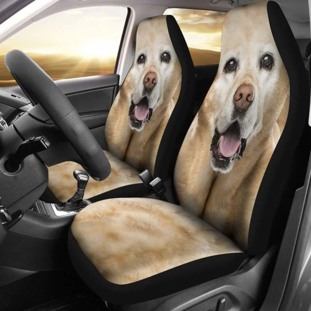 

Labrador Car Seat Covers Funny Dog Lab Lover 115106,Pack of 2 Universal Front Seat Protective Cover