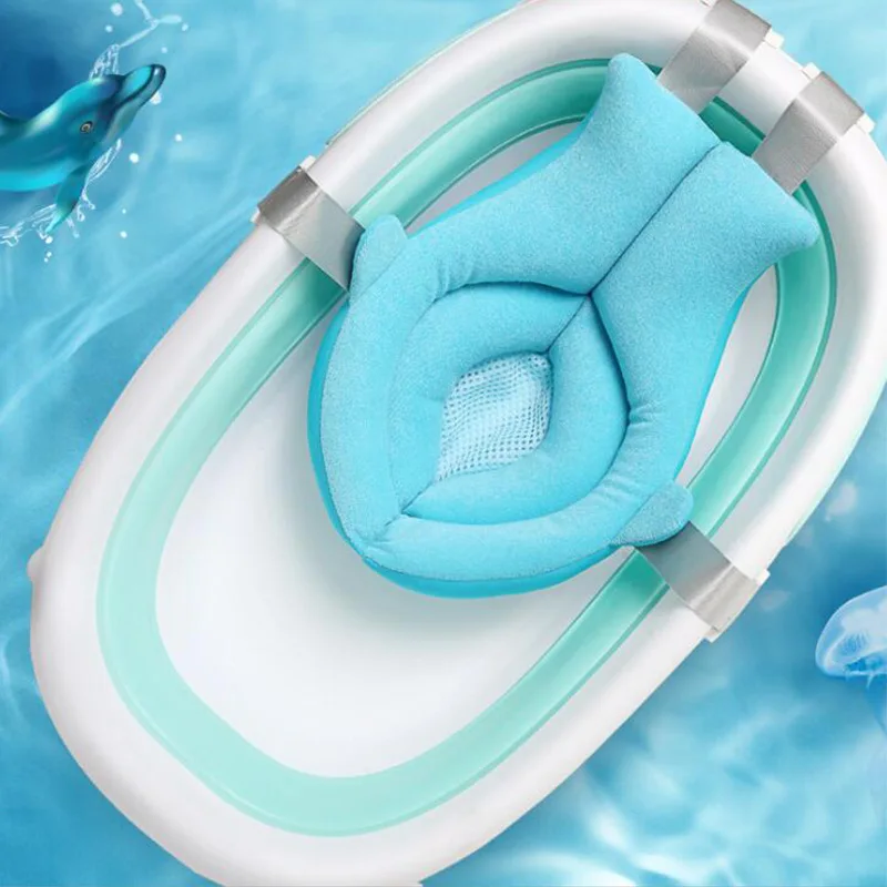 Cuscino da bagno pieghevole a forma di squalo per neonati, tappetino morbido per il bagnetto, vasca portatile, tappetino da gioco per il baby shower. - immagine 2