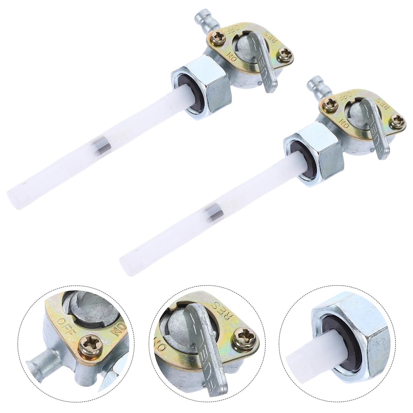 

2 Pcs Motorcycle Oil Switch Fuel Shutoff Petcock Valve Accessories Plastic Iron