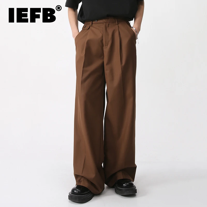 Men's Casual Pants Loose Straight Korean Fashion Solid Color Male Trousers men pants