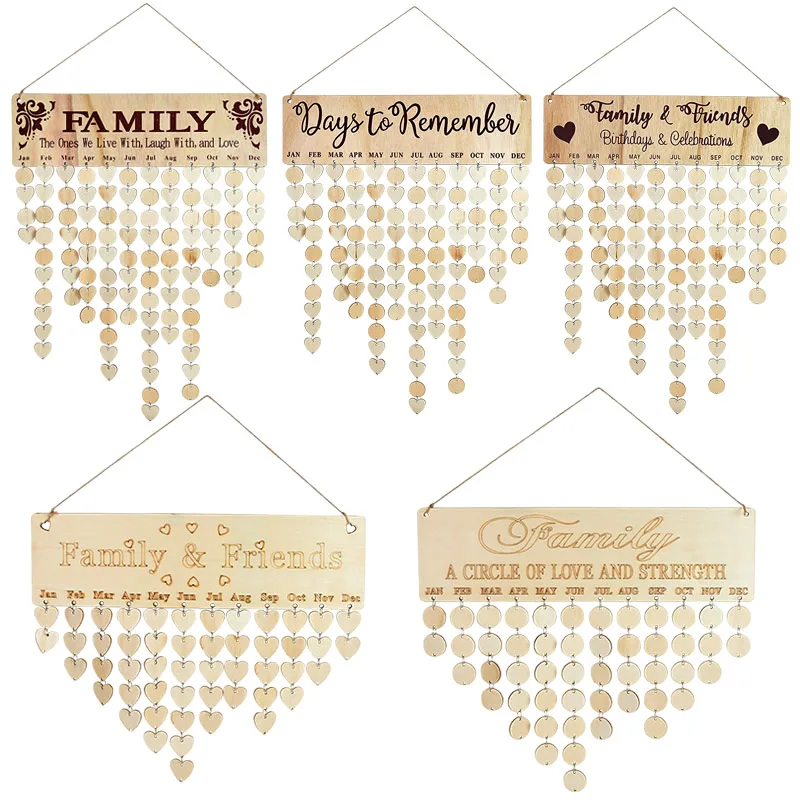 Eid Mubarak DIY Decor Wooden Calendar Pendant Family Wedding Birthday Special Days Countdown Reminder Board for Christmas Gifts christmas countdown calendar christmas advent calendar