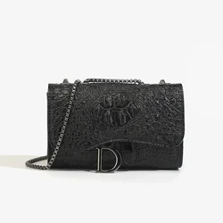 Women's Luxury Sequined Crossbody Bag - Chic Chain Shoulder Handbag - 21cmX13cmX8cm (Black)