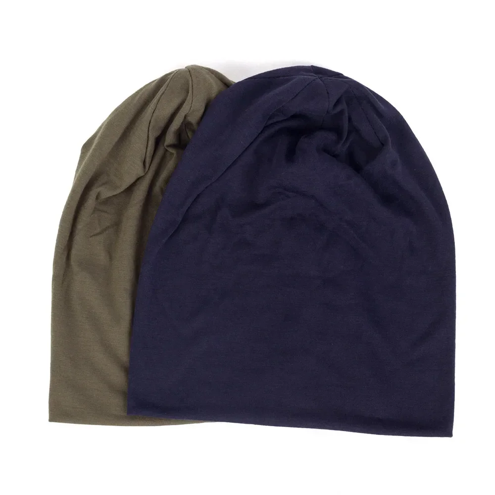 

Men Women New Thin Multi-color Double-layered Beanie Hats Creative Warm Winter Outdoor Pullover Hats Knitted Hats