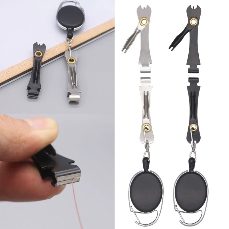 

Резак для лески из нержавеющей стали с булавкой, рыболовный инструмент, многофункциональные мини-ножницы для рыбалки, резак для