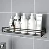 Bathroom Kitchen Storage Rack Black and White Non-porous Wall Mounted Toilet Toiletries Storage Rack Kitchen Food Storage Rack 4