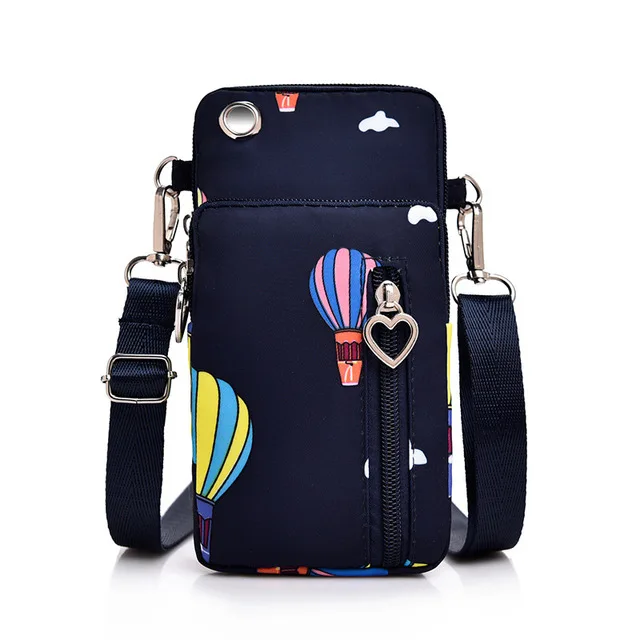 Universal Mobile Phone Bag For Samsung/iPhone/Huawei/HTC/LG Case Wallet Outdoor Sport Arm Purse Shoulder Bag Women Phone Pouch Large QQ Blue EJK