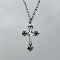 Summer Black Rhinestone Cross Jesus Pendant Choker Necklace for Women Punk Vintage Double Layers Chain 2026 Neck Boho Jewelry 5