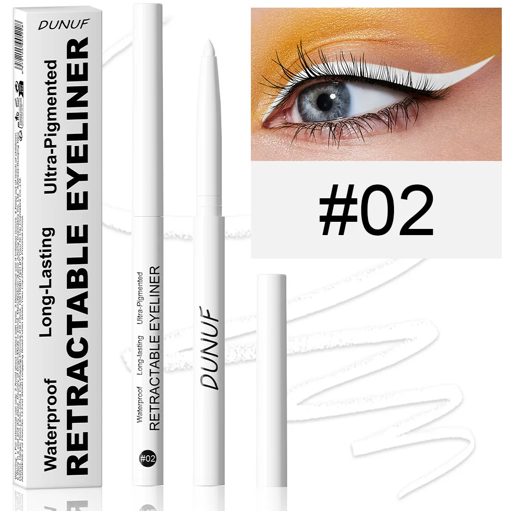 3pcs White Eyeliner Gel Pen, Black Brown Blue White Eyeliner Pen, Waterproof And Sweat Proof, Not Easy To Smudge,Holiday Makeup 2
