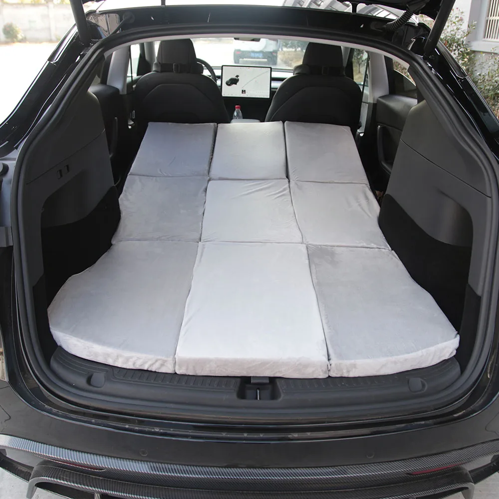 Car Travel Bed Mattress For Tesla Model Y 2019-2023 Leisure Memory Foam  Camp Folding Rear Seat Bed Sleeping Pad Car Accessories
