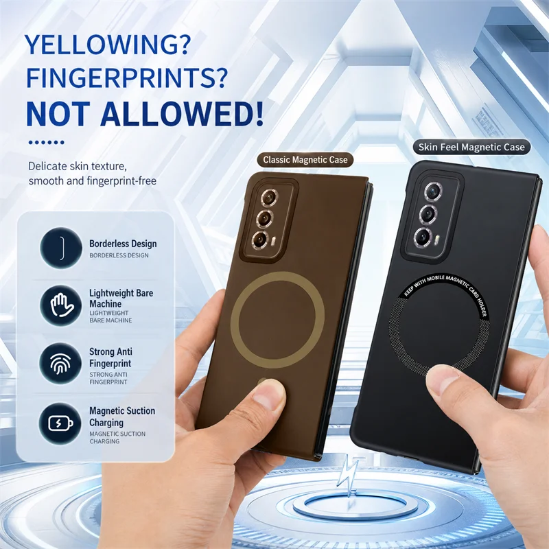 Magnetic Matte Shockproof Non-Slip Phone Case with Heat Dissipation Armor