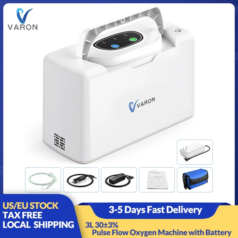 VARON 3L/m Portable Oxygen Concentrators Backpack Pulse Oxygen Supply