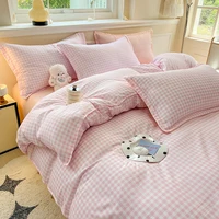 3 pièces Housse de couette simple, douce et respectueuse de la peau Ensemble de 3 pièces (1 housse de couette + 2 taies d'oreiller) (sans noyau) Moderne et respirante 2
