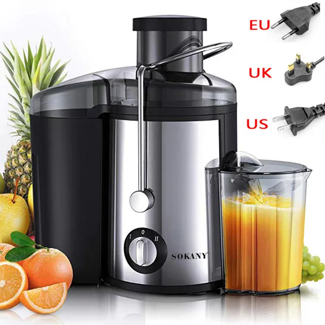 Presse-agrumes centrifuge domestique de grande calibre, machine à jus électrique, séparation des résidus, presse-agrumes pour légumes, EU UK 1