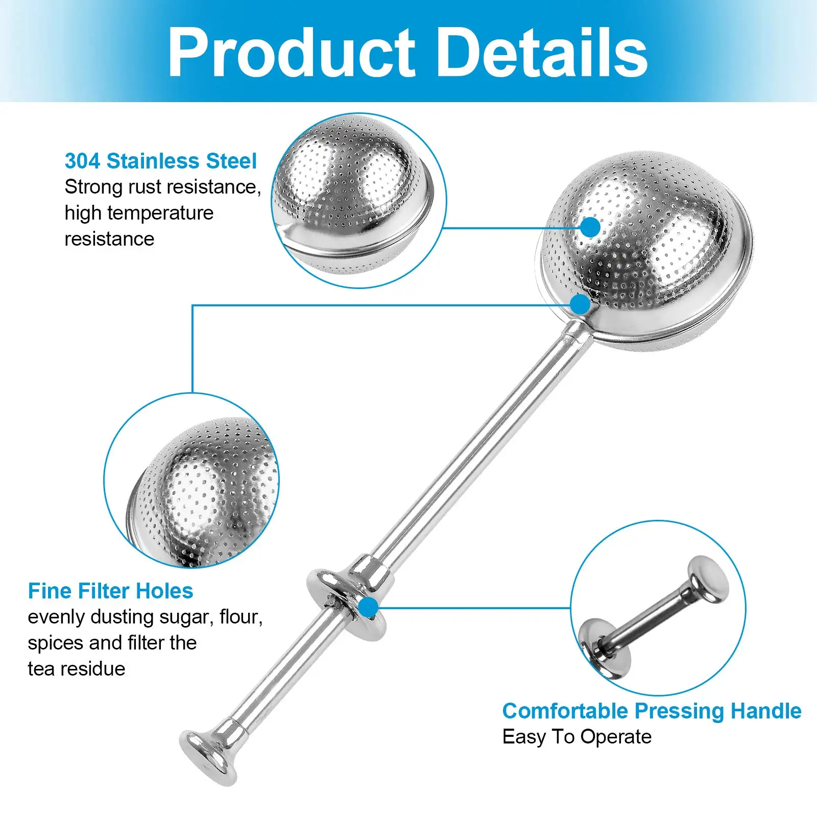 Tea Infuser Tea Strainer Tea Filter Stainless Steel Tea Strainer 2pcs Fine Mesh Infuser Spoon Strainer Loose Leaf Steeper