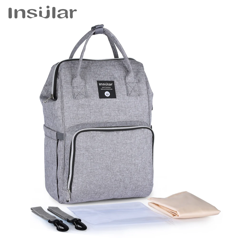 Diaper Bag Diaper Backpack Insular Brand Nappy Backpack Bag Mummy Large Capacity Stroller Bag Mom Baby Multi-function Waterproof Outdoor Travel