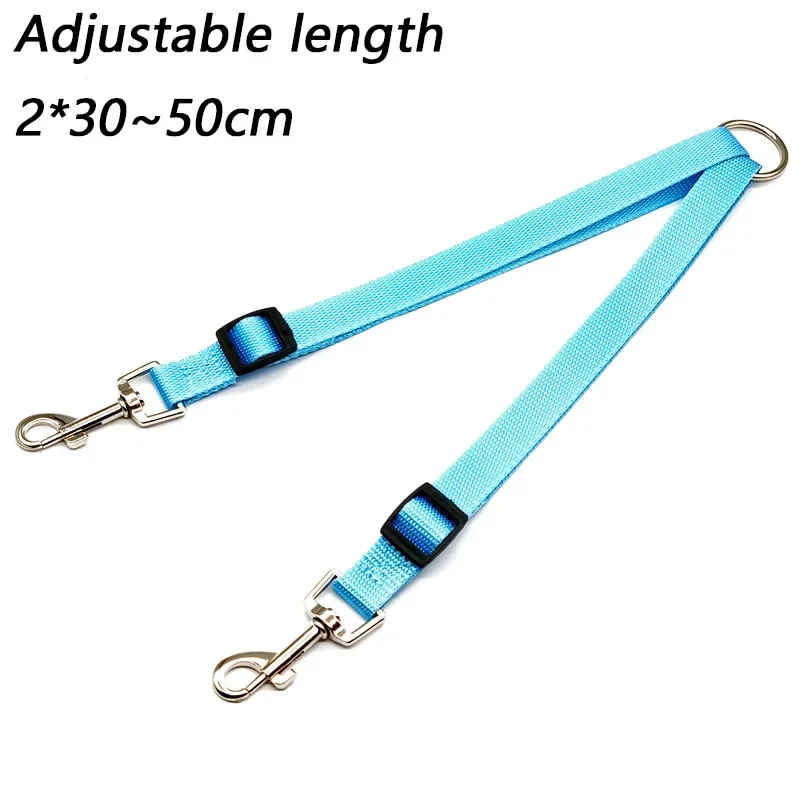 Double Dog Leash: Adjustable V-Shape Nylon Coupler for Two Dogs - Colorful and Strong Design