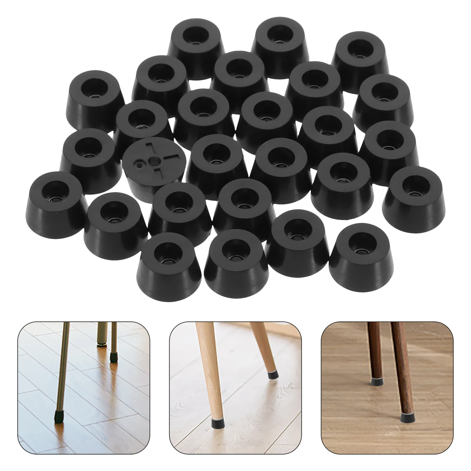 

60 Pcs Chair Glides Furniture Heightening Pads Anti Slip Rubber Chair Leg Feet Nail Foot Table Protectors Non Skid