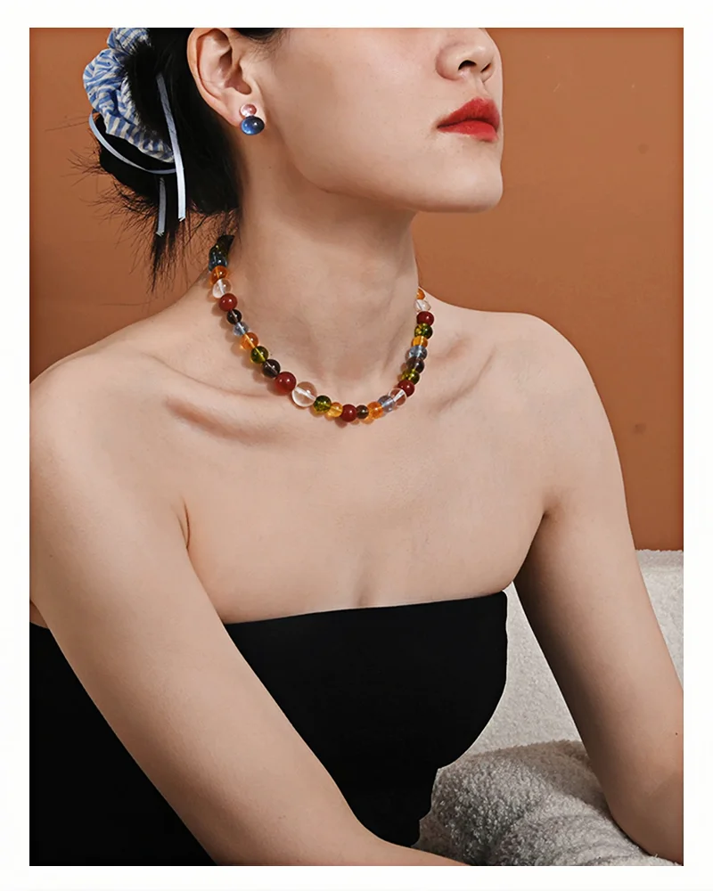 2026 Kontrastfarbene, hochtransparente Harz-Ohrstecker | Koreanischer Niedlicher Stil, hypoallergen | Weihnachtlicher Bohemian-Party-Schmuck – Detail 23