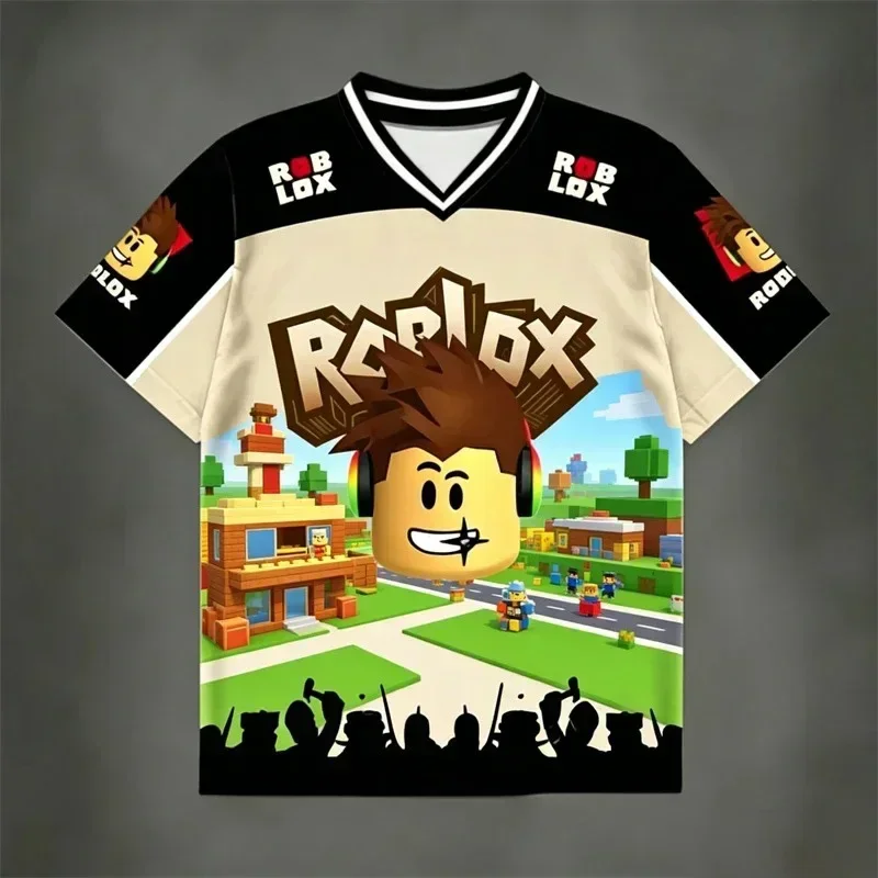 Roblox-Inspired Kids Cosplay Cartoon 3D Print T-Shirt - Casual Short Sleeve Streetwear