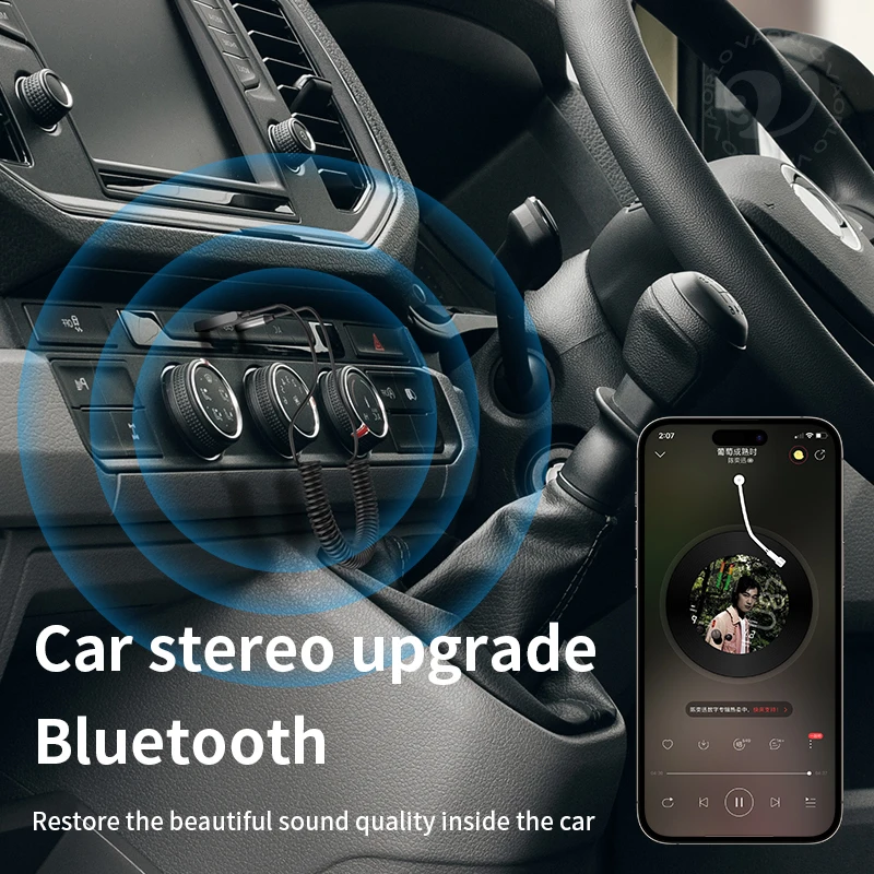 Bluetooth Adapter Bluetooth Audio Receiver Bluetooth Transceiver Adapter Audio Adapter Bluetooth Aux Adaptor New Upgrades Bluetooth 5.5 Audio Receiver USB To 3.5mm AUX Car Wireless Music Adapter With MIC For Car Kit Speaker BT Transmit