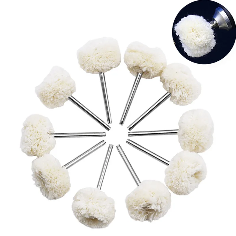 

10PC Wool Polishing Brush Dremel Accessories Grinding Buffing Wheel Grinder Head Drill Rotary Tool Accessories Polishers 3mm