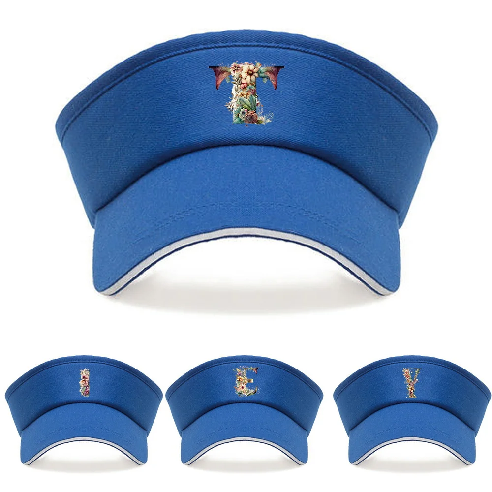 

Baseball Cap for Men/Women Empty Top UV Resistant Sun Hat Floral Letter Printing Pattern Outdoor Sport Travel UV Protection Hat