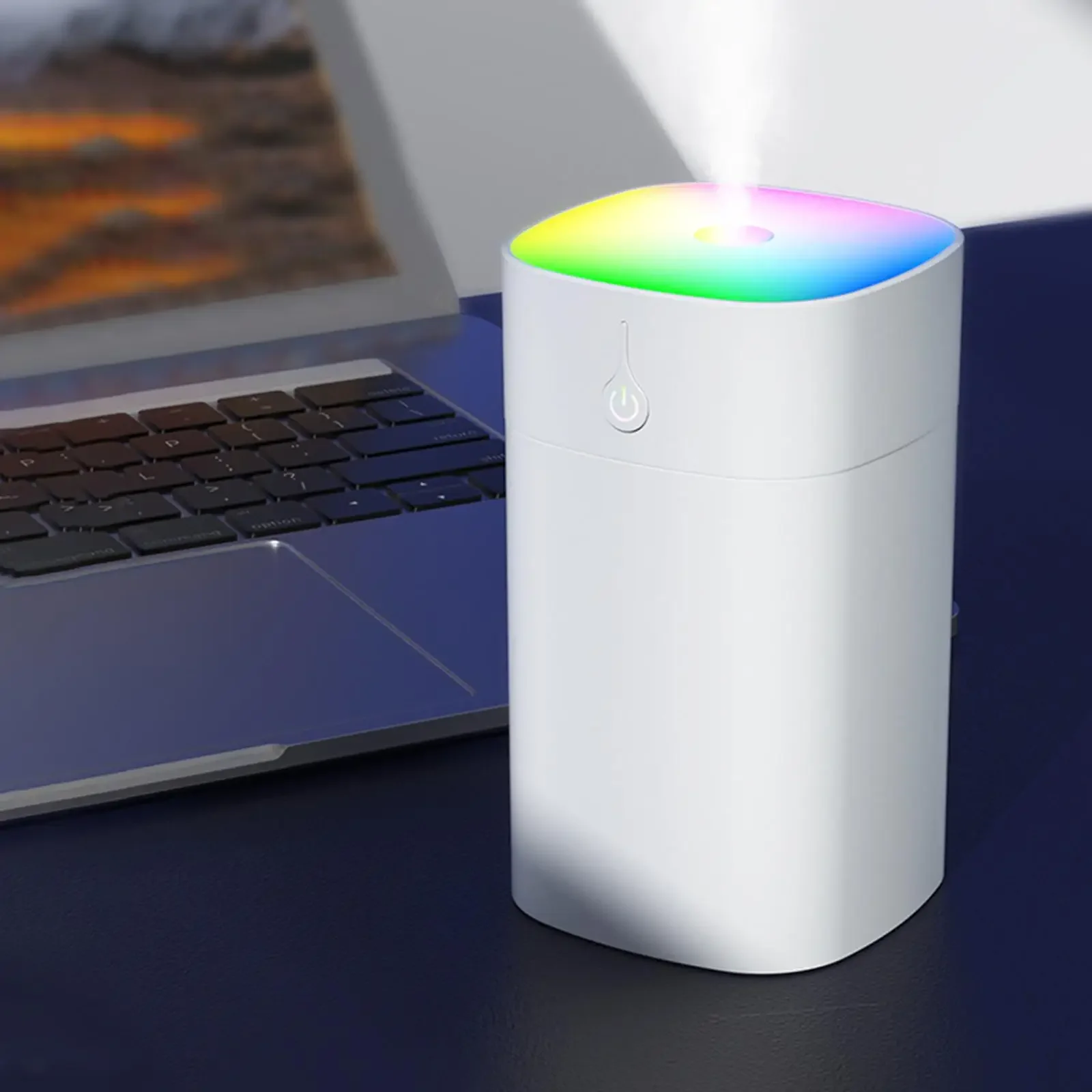 Portable Mist Humidifiers LED Light Conversion Low Noise Personal Humidifier 400ml Air for Nursery Bedside Office