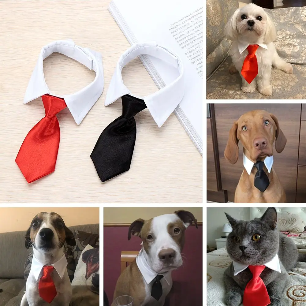 Title 1, Pet Dog Cat Necktie Tuxedo Bow Tie Black and Re...