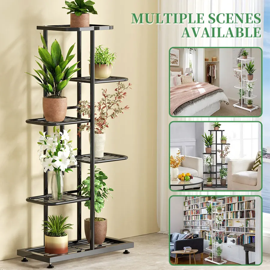 Plant Stand Cordlal Shining Stand For Flowers Iron 6/7/8Layers Plant Holder Storage Shelf Pot Rack Organizer Home Garden Decoration