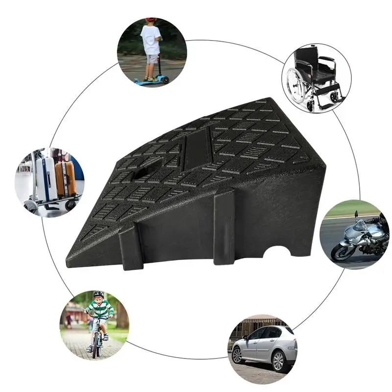 Car Wheel Driveway Ramps For Car Trailer Truck Bike Accessories Tires Curb Ramps Heavy Duty Threshold Ramp Kit 25X27X7CM