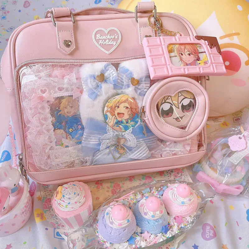 HAEX Kawaii Candy Color Ita Bags Female Fashion JK Lolita PU