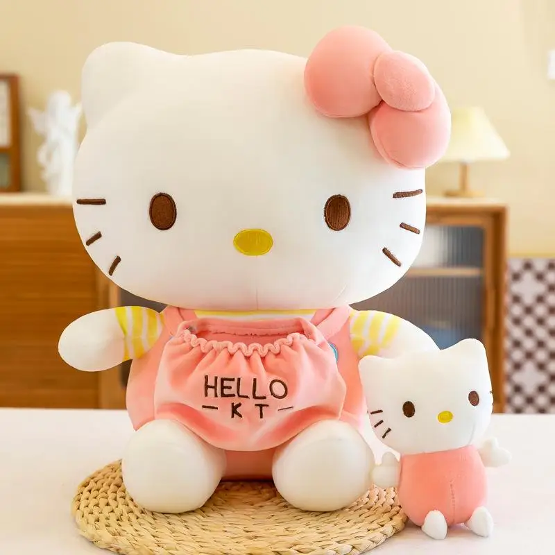 2022 New 32Cm Hello Kitty Plush Doll Kawaii Mother and Child Kt Toys Soft Animal Stuffed Plush Doll Girls Home Decor Kids Gift factory direct maternal and child bag multifunctional large capacity mommy backpack 2022 new lightweight waterproof mother bag